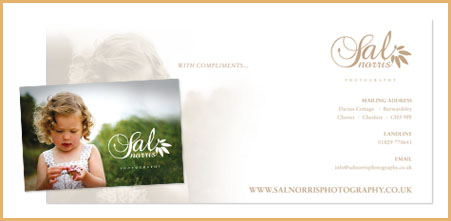 Bespoke stationery design from Stripey Media for Sal Norris Photography